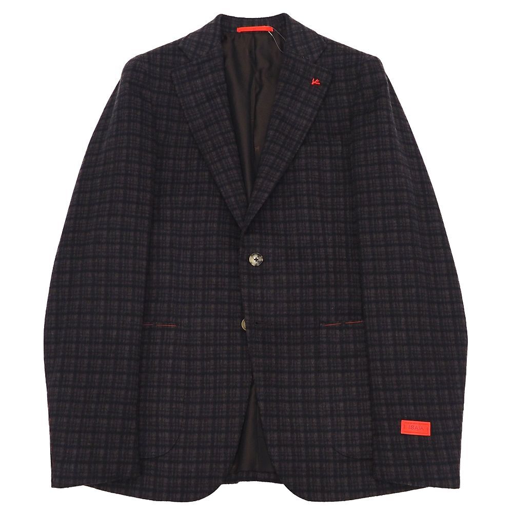 G0632S 新品 ISAIA/ウールジャケット 【サイズ:50】 ブラウン/ブラック 定価341000円 CORTINA イザイア メンズ拍卖