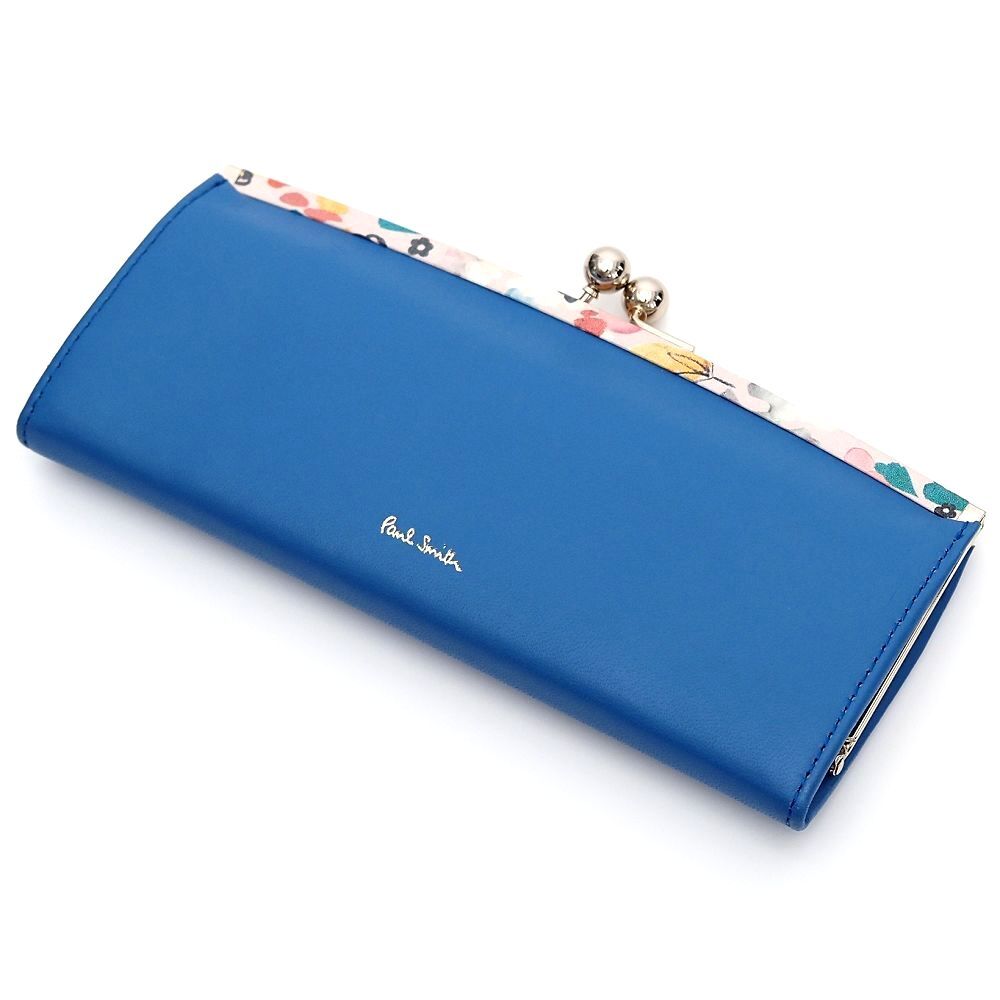 G06163 未使用品 Paul Smith/レザーウォレット 長財布 スカイブルー PWD515 がま口 ポールスミス レディース拍卖