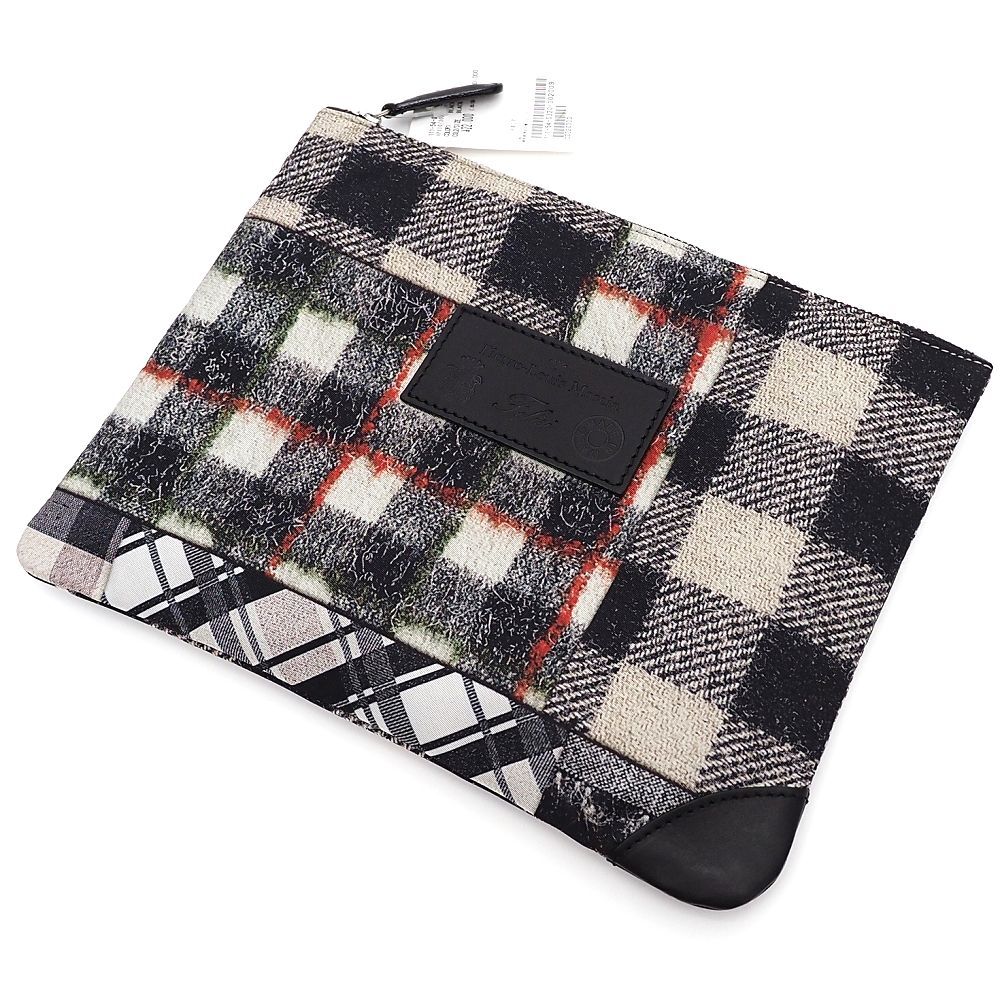 G06428 新品 Pierre-Louis Mascia × Felisi/ポーチ ケース ブラック/ホワイト プリント フェリージ ピエールルイマシア レディース拍卖