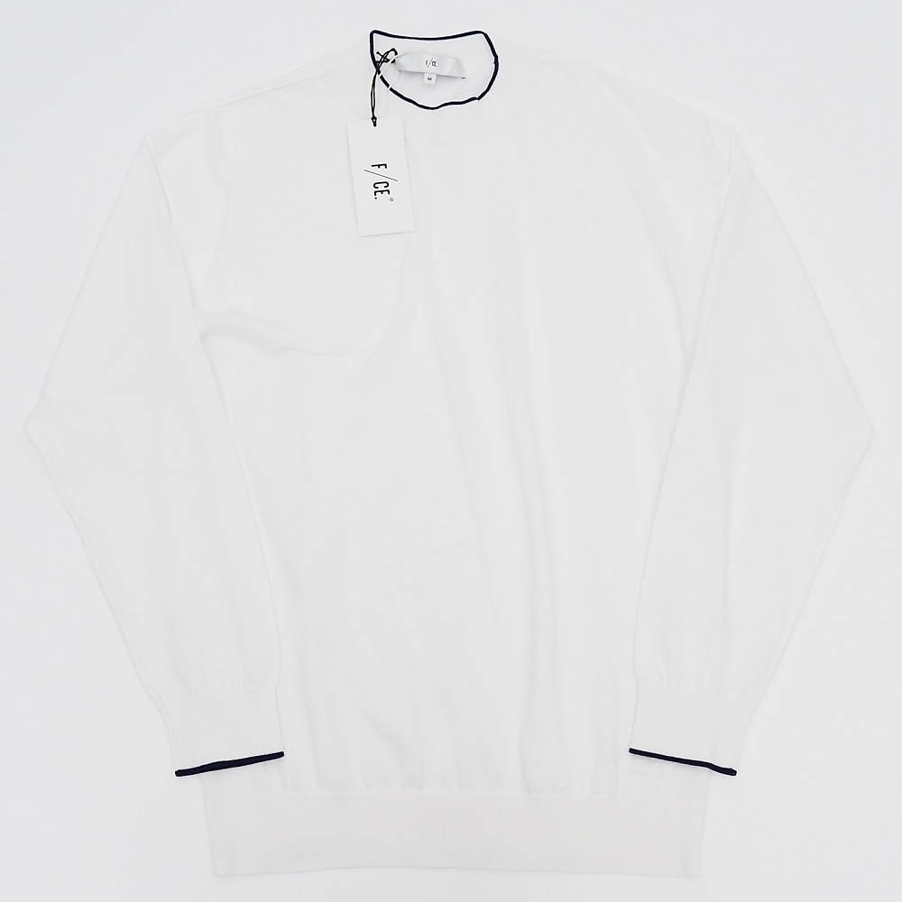 E06355 新品 F/CE. WASHABLE HIGHGAGE KNIT ニット 【サイズ:M】 ホワイト F2101FCMKN0006 日本製 エフシーイー メンズ拍卖