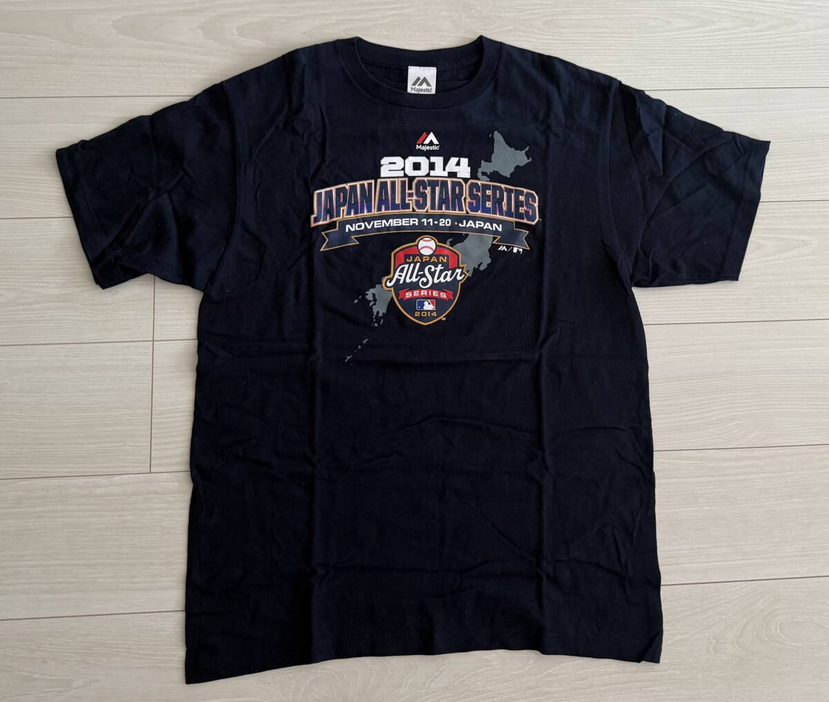 ★Majestic マジェスティック 半袖Tシャツ 2014 日本 オールスターシリーズ 紺 XLサイズ★拍卖