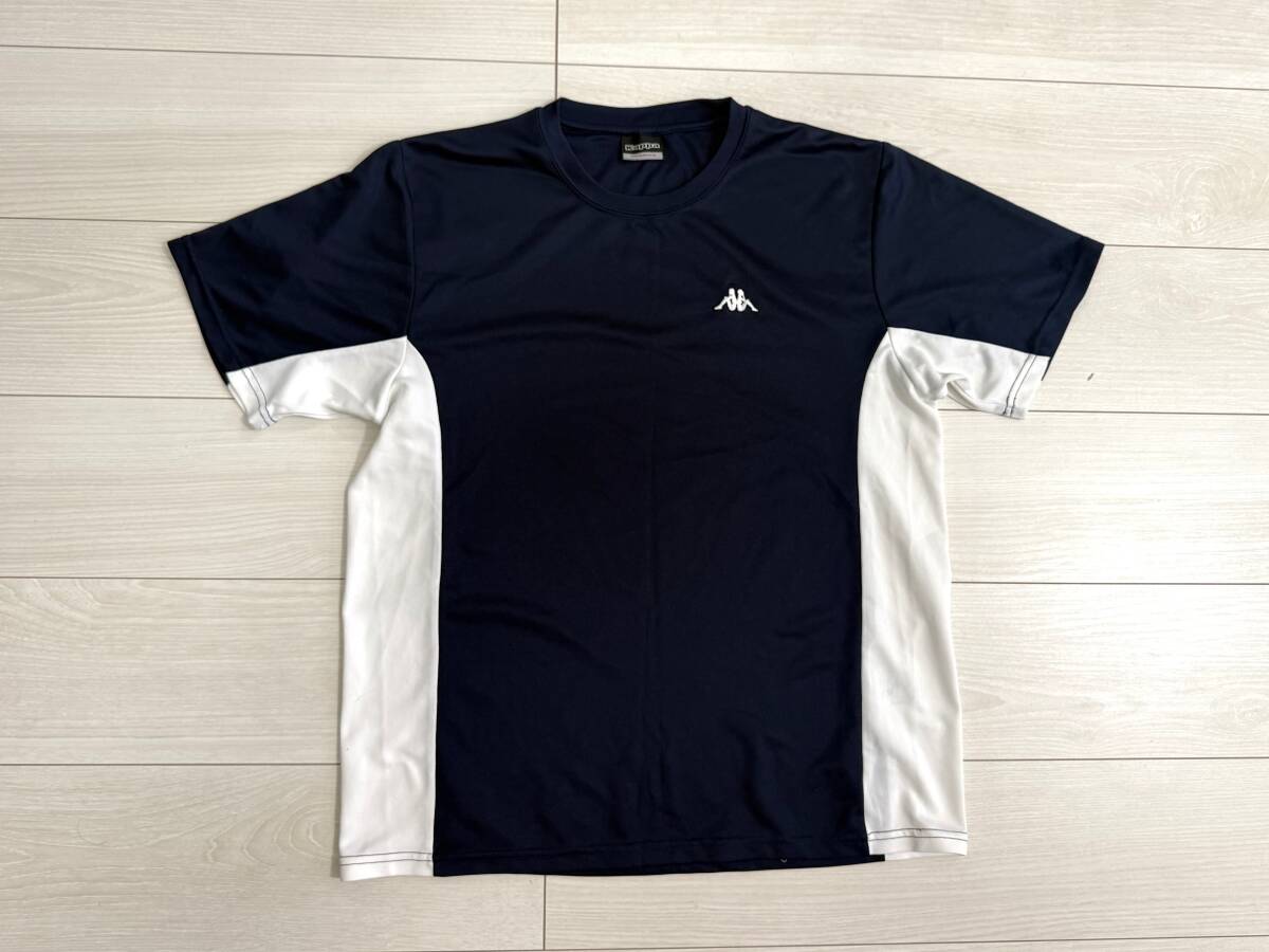 ★カッパ kappa スポーツTシャツ Lサイズ 紺/白★拍卖