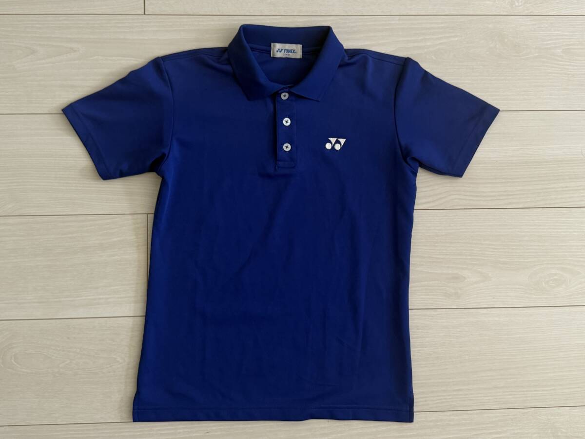 ★ヨネックス YONEX 140サイズ ゲームシャツ 半袖ポロシャツ 青 ジュニア★拍卖