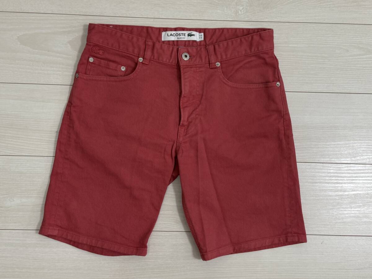 ★LACOSTE ラコステ ハーフパンツ スリムフィット US30 ショートパンツ カラーデニム★拍卖