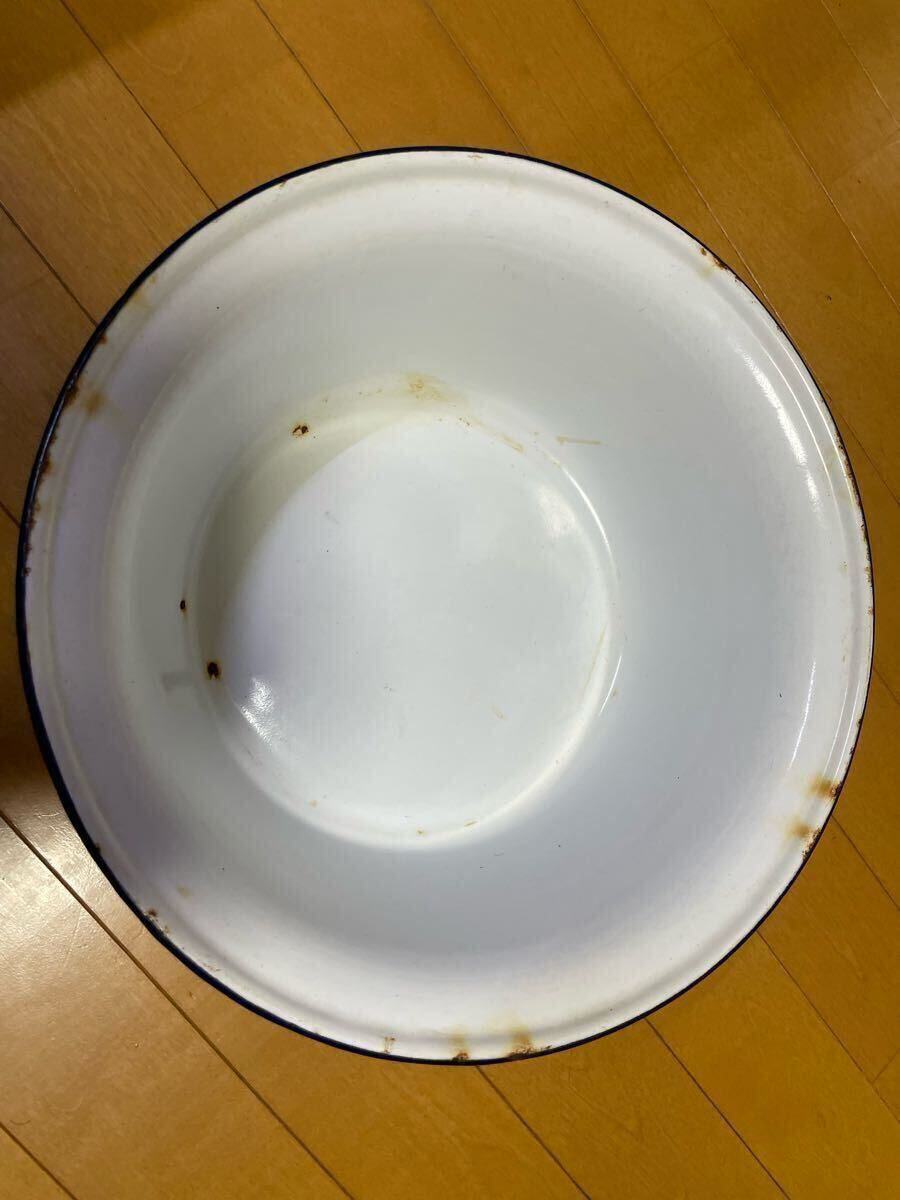 ホーロー 洗面器 径32cm 高さ約11㎝ 琺瑯拍卖