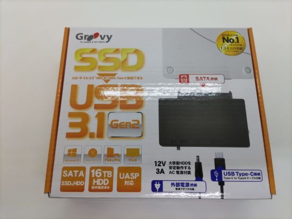 Groovy HDD簡単接続セット USB3.1 gen2接続 3.5/ 5インチ対応 SATAドライブ用(電源付属) UD-3102AC拍卖