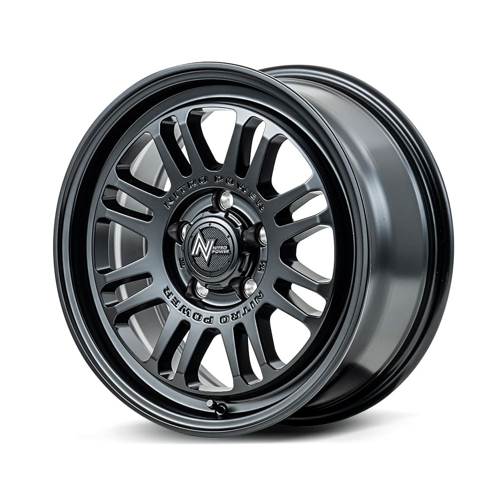 17インチ 5H114.3 7.0J 7J+42 5穴 ナイトロパワー アサルト ホイール 4本 セミグロスブラック MID WHEELS NITRO POWER M16 ASSAULT拍卖