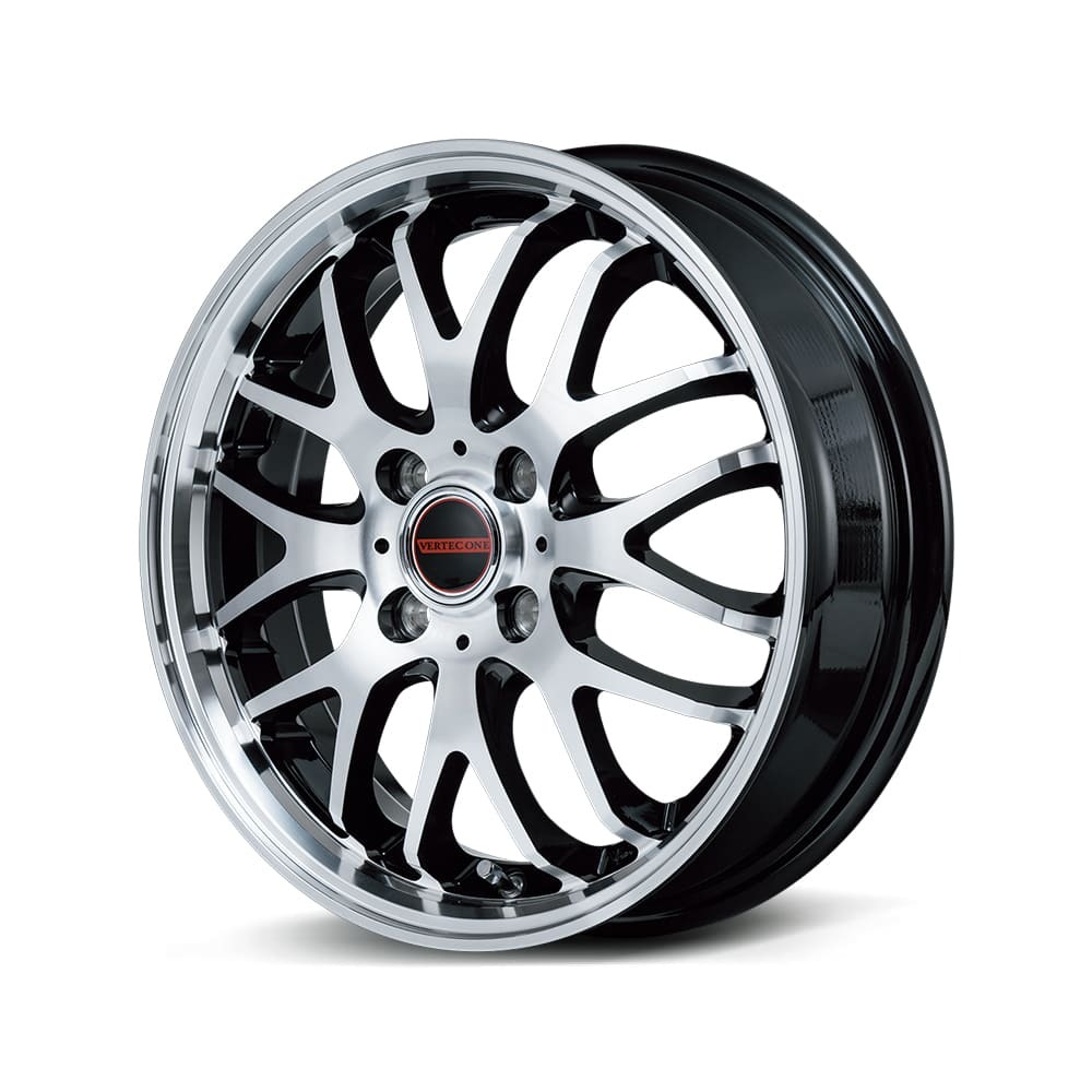 15インチ 4H100 4.5J+45 4穴 エグゼ10 ホイール 4本 ブラック ミラーカット MID WHEELS EXE10 V selection拍卖