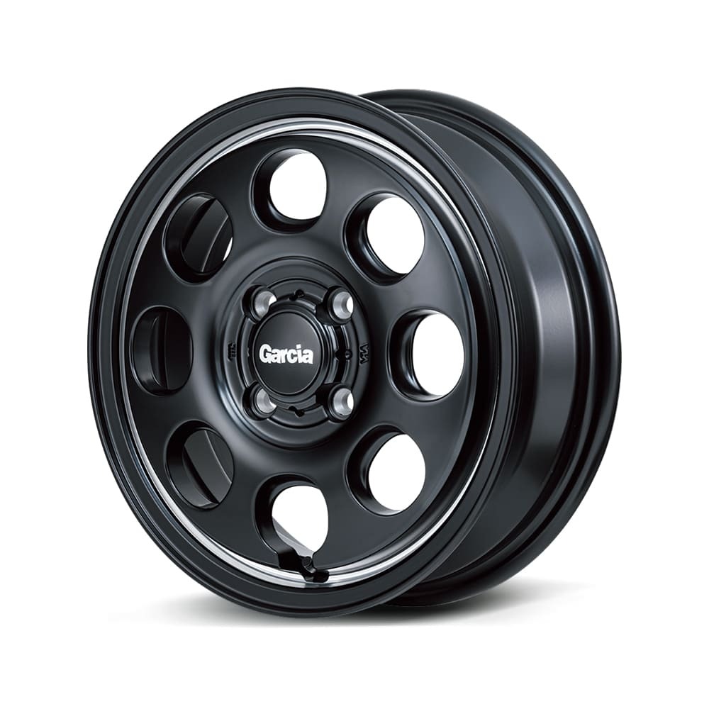 14インチ 4H100 4.5J+45 4穴 ガルシア パーム8 ホイール 1本 セミグロスブラック ヴァーレイポリッシュ MID WHEELS Garcia Palm8拍卖
