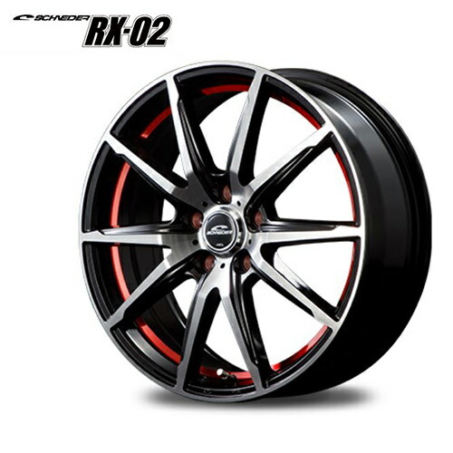 17インチ 5H100 7.0J 7J+50 5穴 ホイール 1本 ブラックポリッシュ アンダーカットレッド MID WHEELS RX-02拍卖