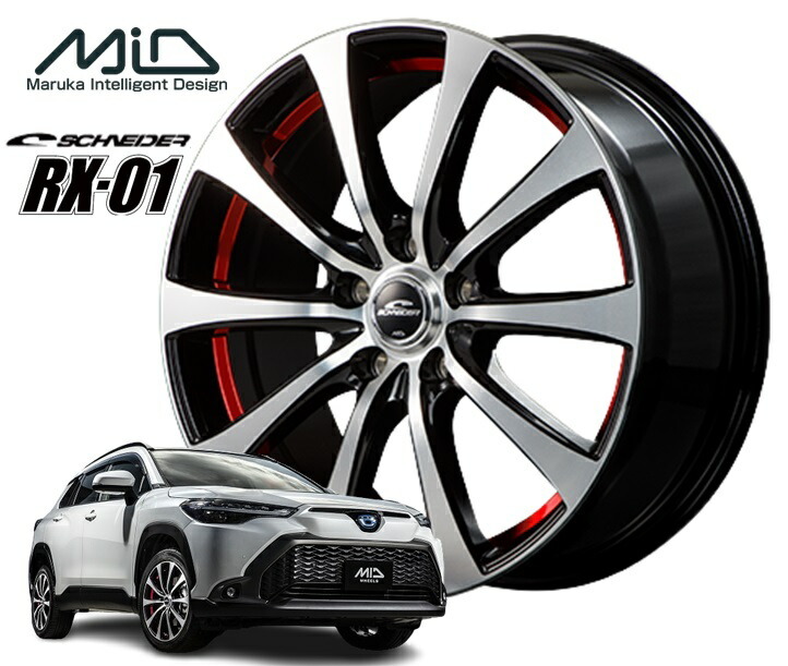 15インチ 5H100 6.0J 6J+45 5穴 ホイール 1本 ブラックポリッシュ+アンダーカットレッド MID WHEELS RX-01拍卖