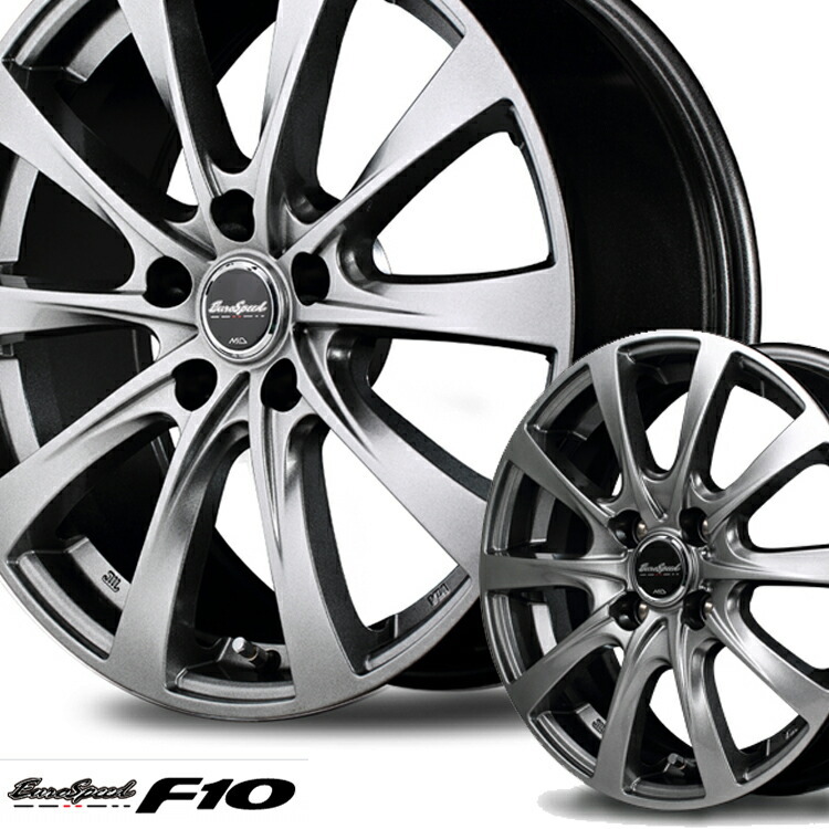 15インチ 5H114.3 6.0J 6J+52 5穴 ホイール 4本 メタリックグレー MID WHEELS F10拍卖