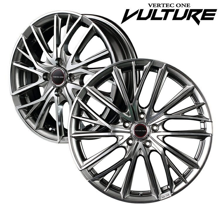 16インチ 4H100 5.0J 5J+45 4穴 ヴァルチャー ホイール 1本 ハイパーシルバー ポリッシュ MID WHEELS VULTURE拍卖