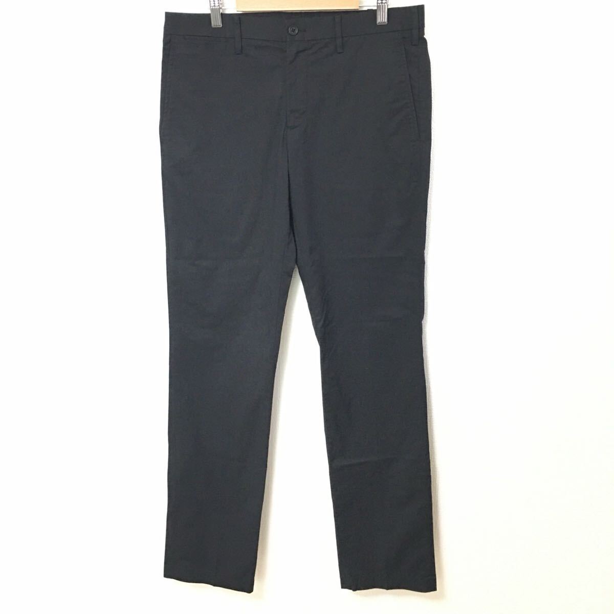 オンにもオフにも万能アイテム◎【良品計画】無印 パンツ ボトムス シンプル オフィス カジュアル きれいめ ブラック サイズ82/Y34728fF拍卖