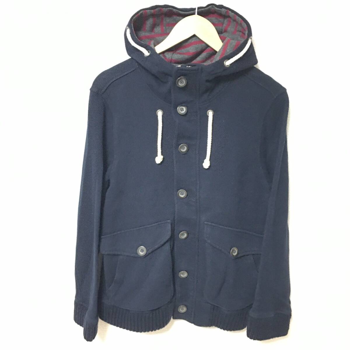 スッキリ丈感◎【Trap u】トラップユー マウンテン パーカー ジャケット コート アウター ワッフル風 メンズ ネイビー サイズ M /Y34955fa拍卖