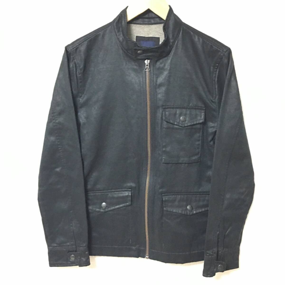 機能的◎【Gap】ギャップ ジャケット ライダース風 シングル ジップアップ 光沢 メンズ ブラック サイズ XS /Y34959fa拍卖