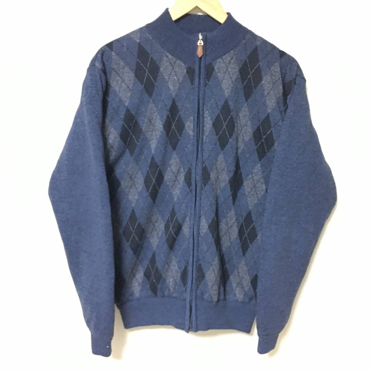 ビッグサイズ【COOL RED】クールレッド アーガイル ニット ブルゾン キルティング 中綿 ジップアップ メンズ ネイビー サイズ LL /Y34963fa拍卖