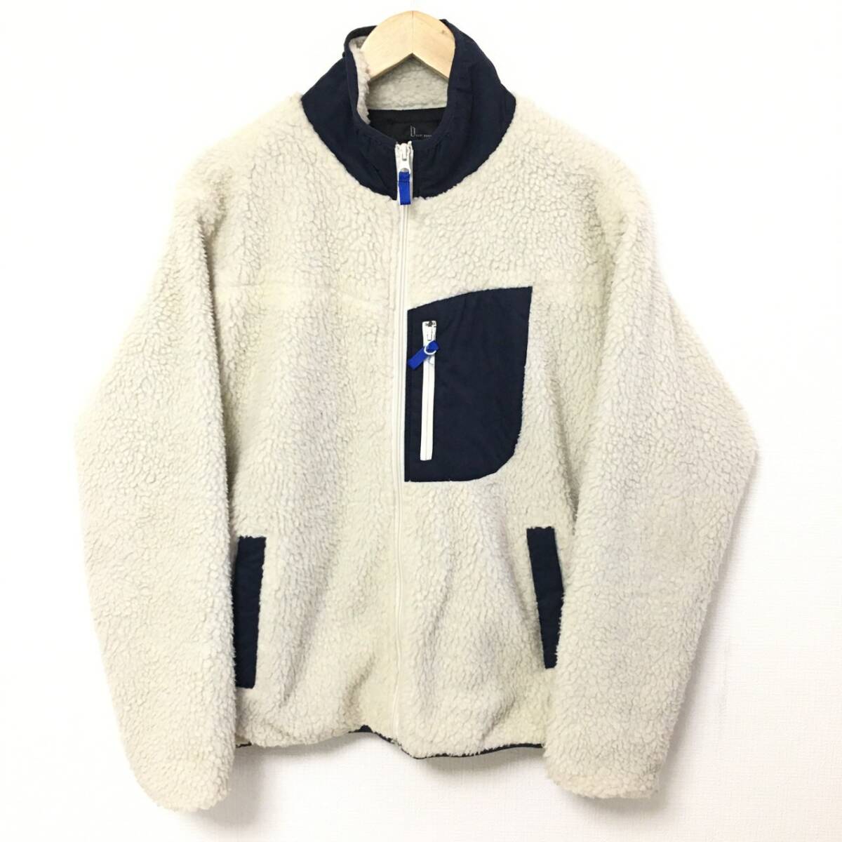 差し色が個性的◎【5 ZIP FIVE】ジップファイブ ボアジャケット ブルゾン ジャンパー もこもこ メンズ ホワイト サイズ M /Y35087fa拍卖