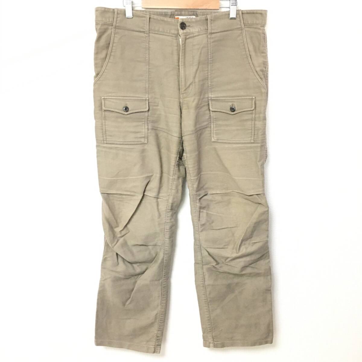 おしゃれな抜け感◎【ikka】イッカ ワーク パンツ ボトムス カジュアル カーゴパンツ コットン メンズ ベージュ サイズ 86㎝ /Y35089fa拍卖