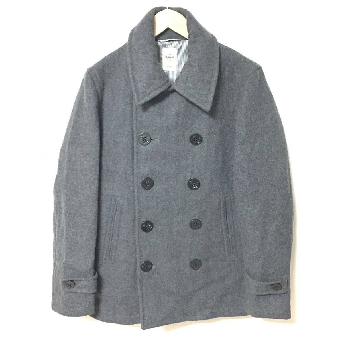 正統派◎【HARVARD】ハーバード Pコート アウター ビジネス 通勤 通学 カジュアル きれいめ タウンユース メンズ グレー サイズM/Y35868fF拍卖