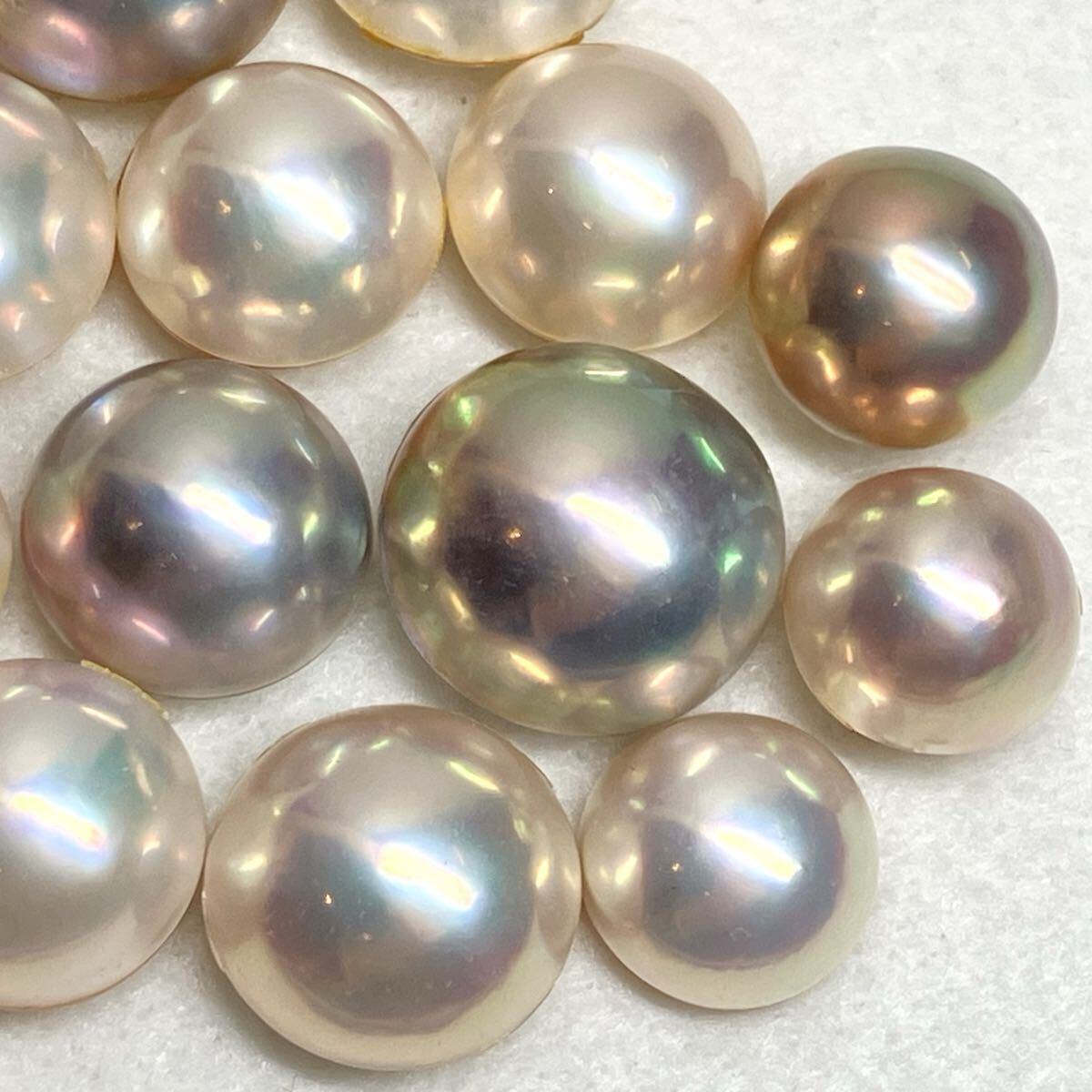 1円〜!!テリツヤ抜群!!☆マベパールおまとめ153ct☆a 約30.6g ルース 裸石 宝石 pearl パール 半円真珠 ジュエリー jewelry w2ツ25拍卖