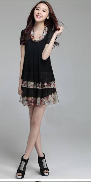 ★在庫処分品〆大人可愛いシルク混ワンピ-ス/チュニック L茶拍卖