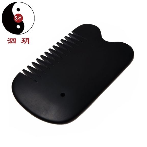 天然石/ 櫛角型かっさプレート 頭痛・白髪・抜け毛防止拍卖