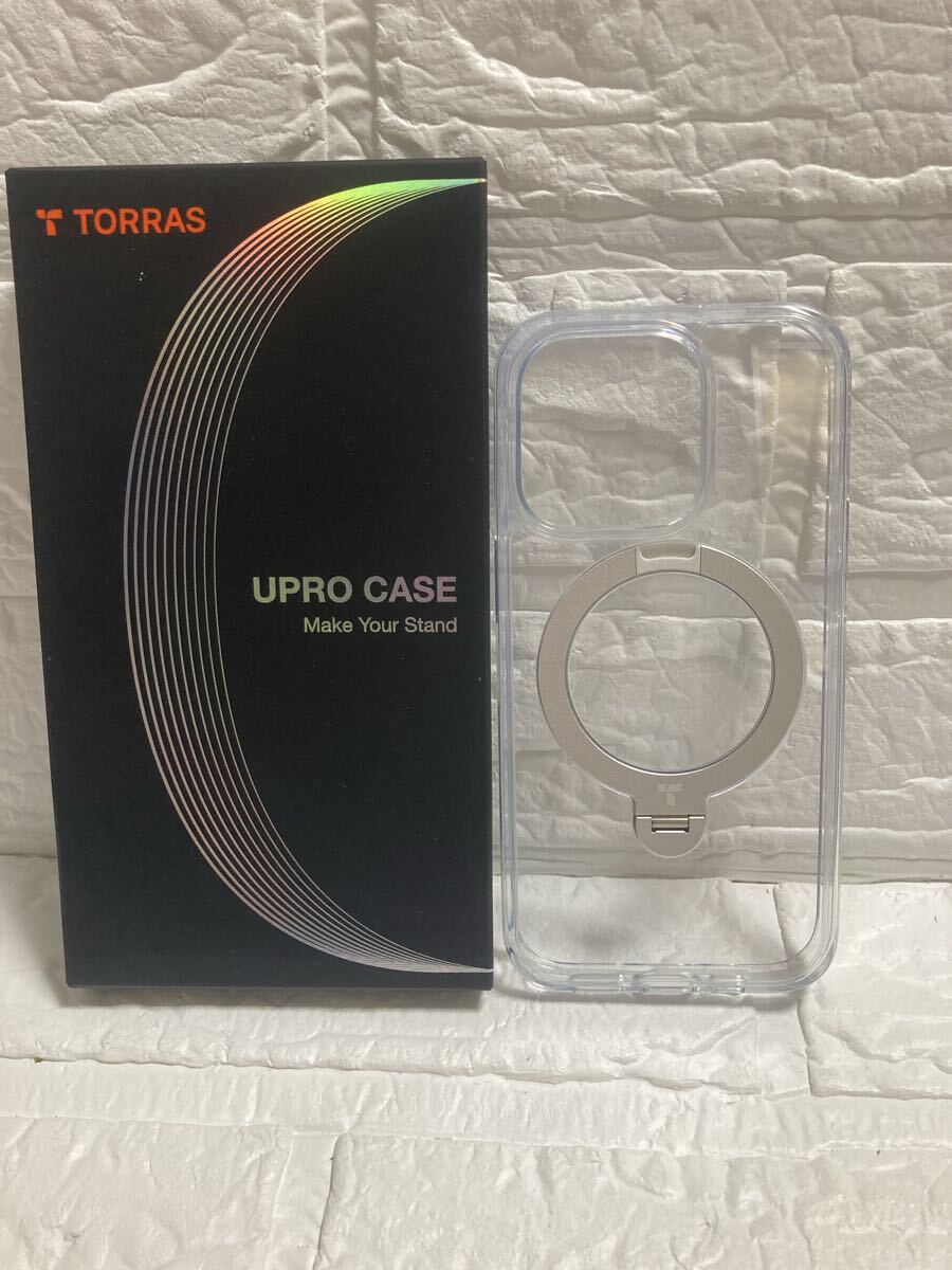 m)TORRAS iPhone 14 Pro 用 ケース【超剛性|360° ゼンマイ式スタンド × 10 万回開閉耐久】米軍規格 縦横両対応 クリア拍卖