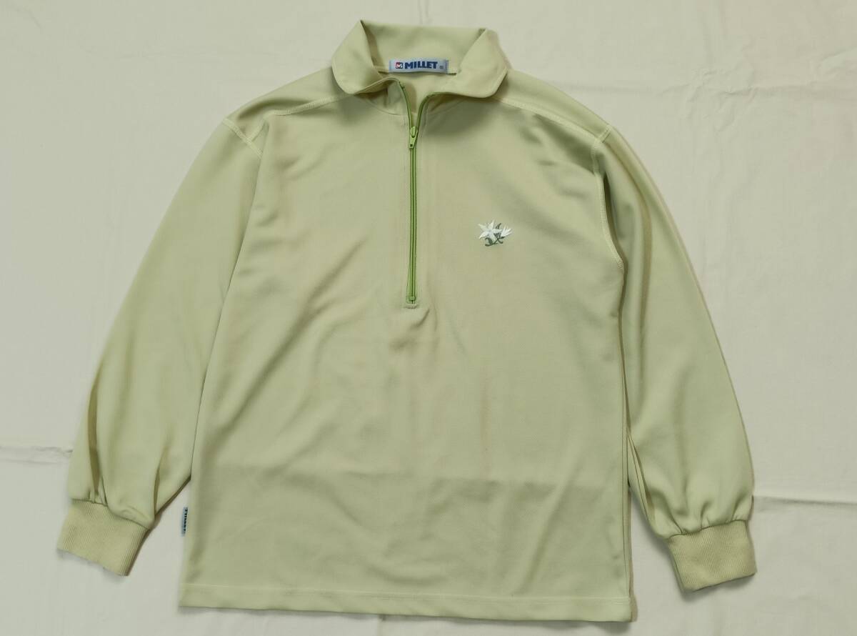 MILLET ミレー 日本製 ハーフジップ 長袖 シャツ S 刺しゅう アウトドア 7849拍卖