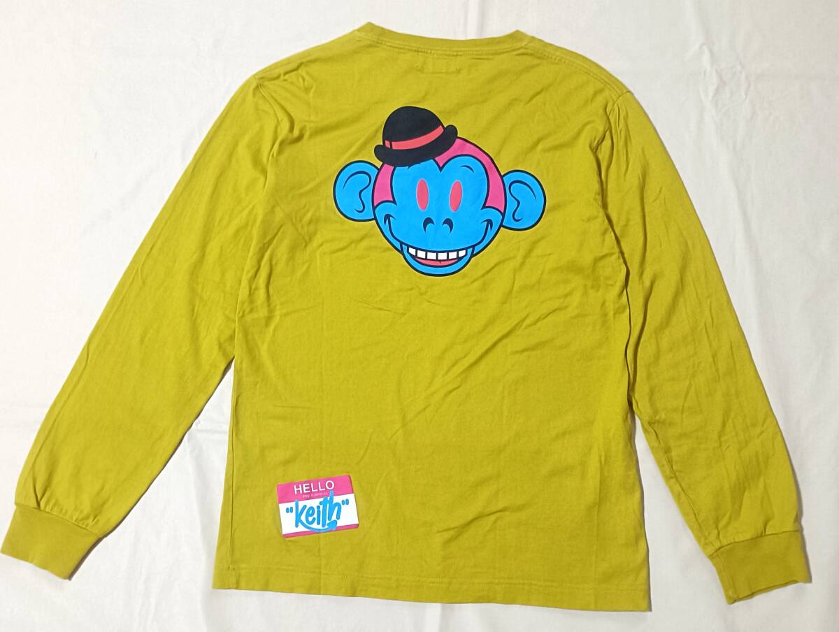 XLARGE エクストララージ KEITH キース バックプリント 長袖 Tシャツ ロゴ刺しゅう 165/80A S ロンT カラシ 7826拍卖