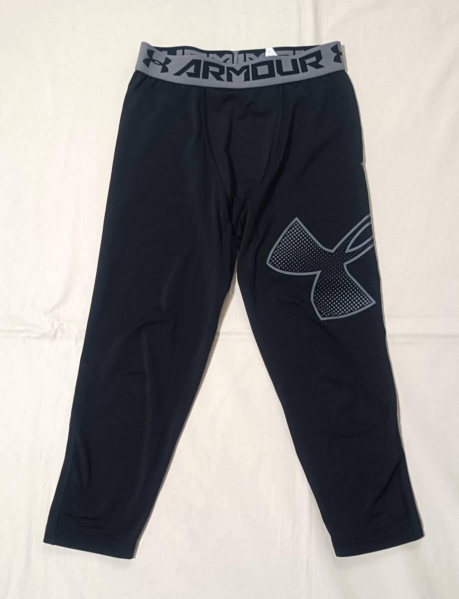 UNDER ARMOUR スパッツ 3/4レギンス スポーツインナー タイツ 男の子 女の子 アンダーアーマー 黒 7825拍卖