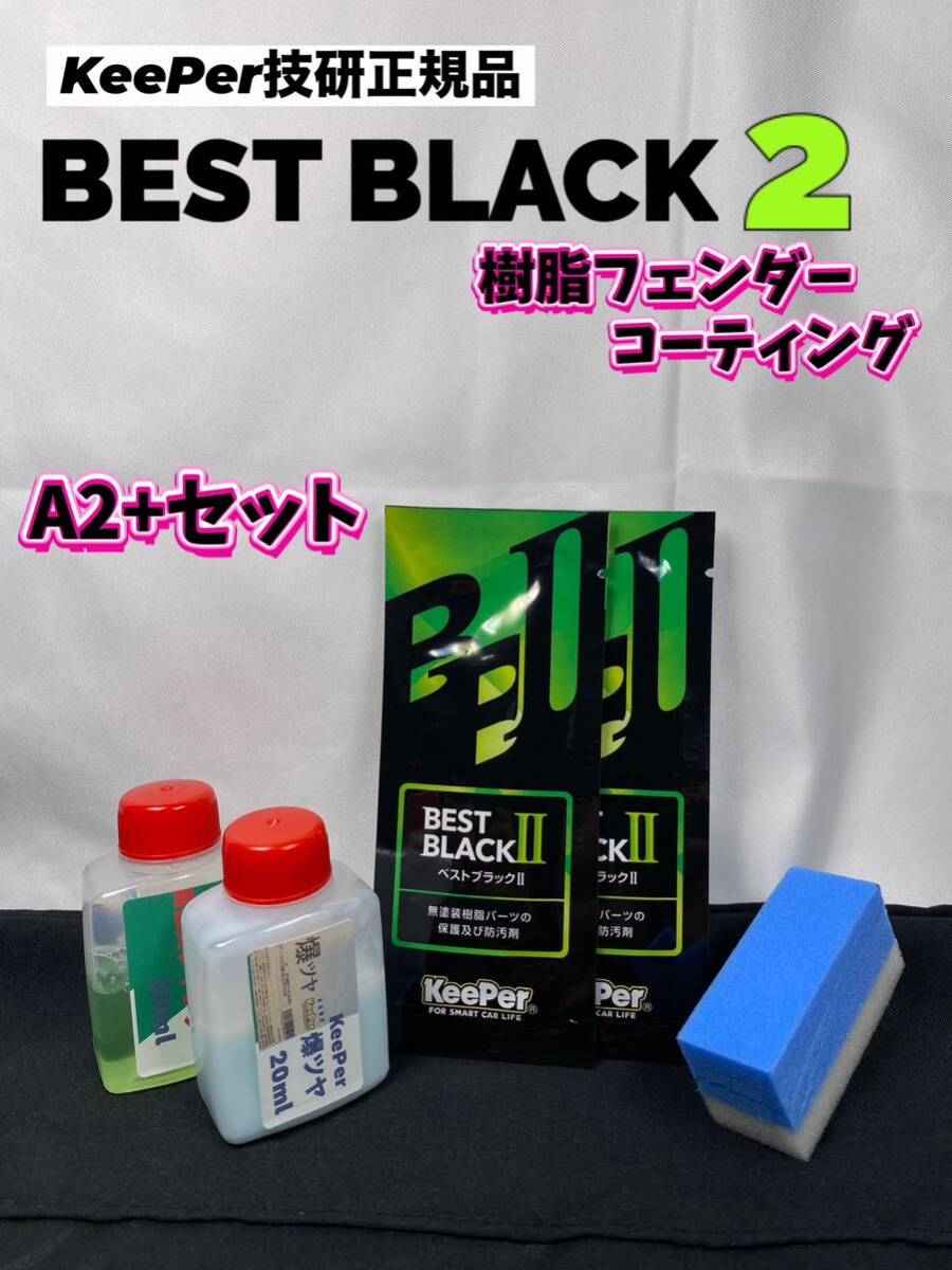 【キーパー技研正規品】★BEST BLACKベストブラック2(樹脂フェンダーコーティング)★2枚◎付属品◎施工手順書【Aセット】KeePer技研拍卖