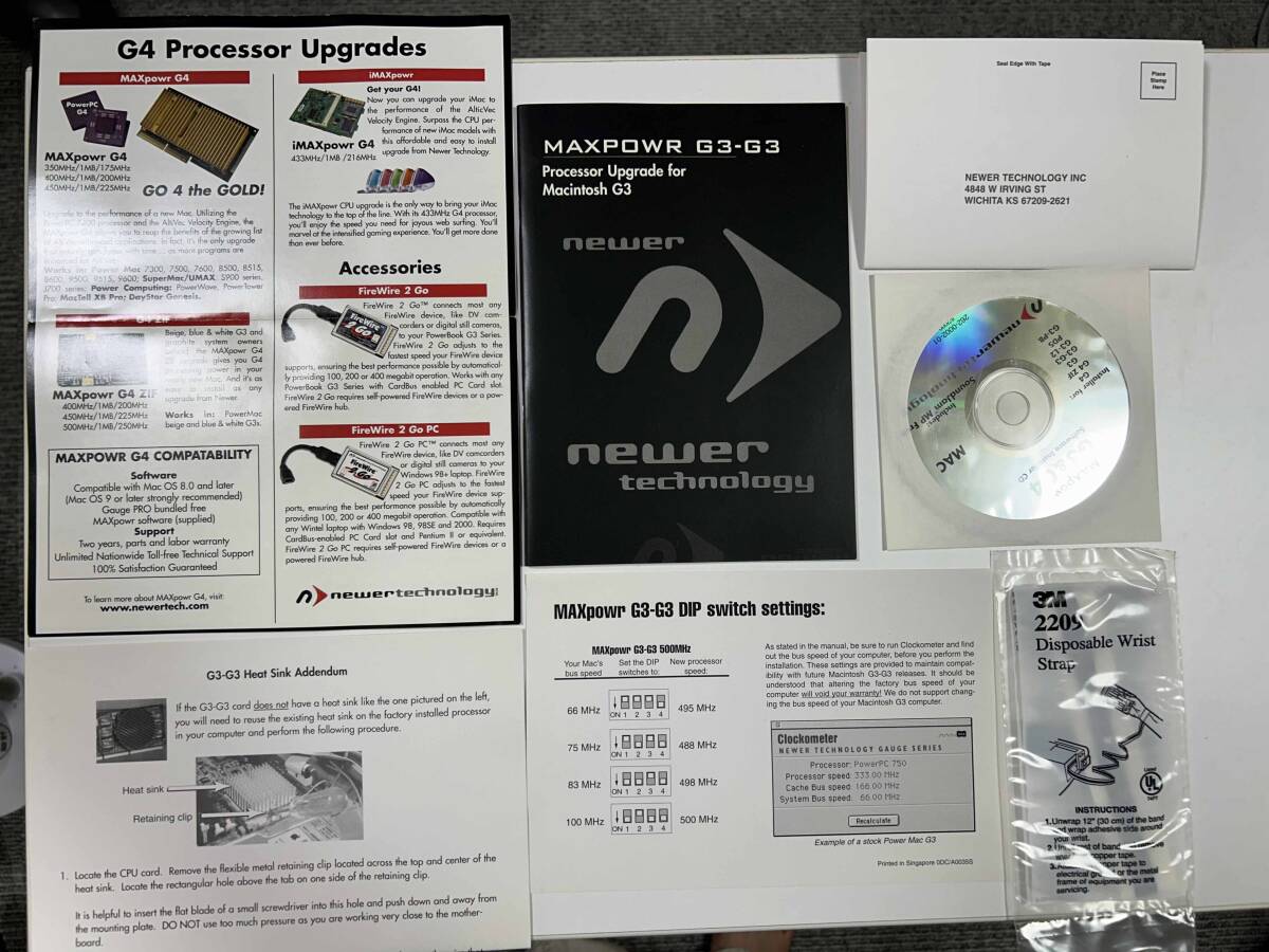 Newer Technology MAXPOWER G3-G3 付属品セット《説明書 / インストールCD / 静電防止リストバンド》レトロMac用【本体なし】拍卖