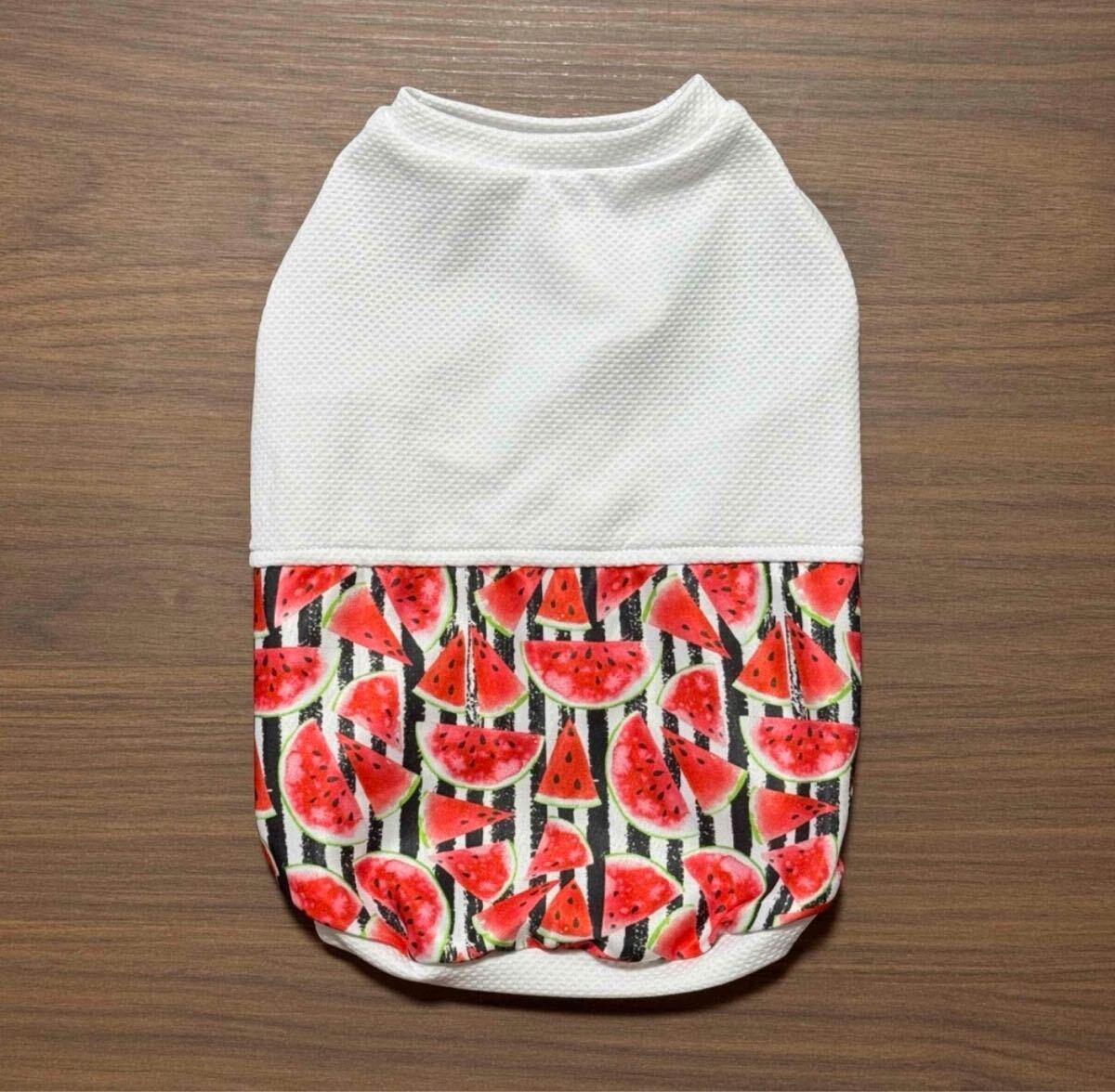 接触冷感 スイカ タンクトップ Sサイズ 夏服 ハンドメイド拍卖
