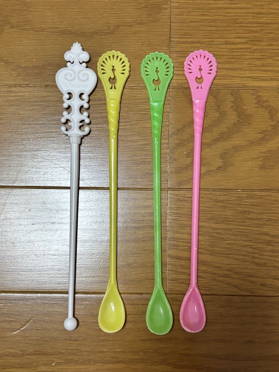 昭和レトロ プラスチック製 マドラー パフェスプーン レトロポップ Chorus拍卖