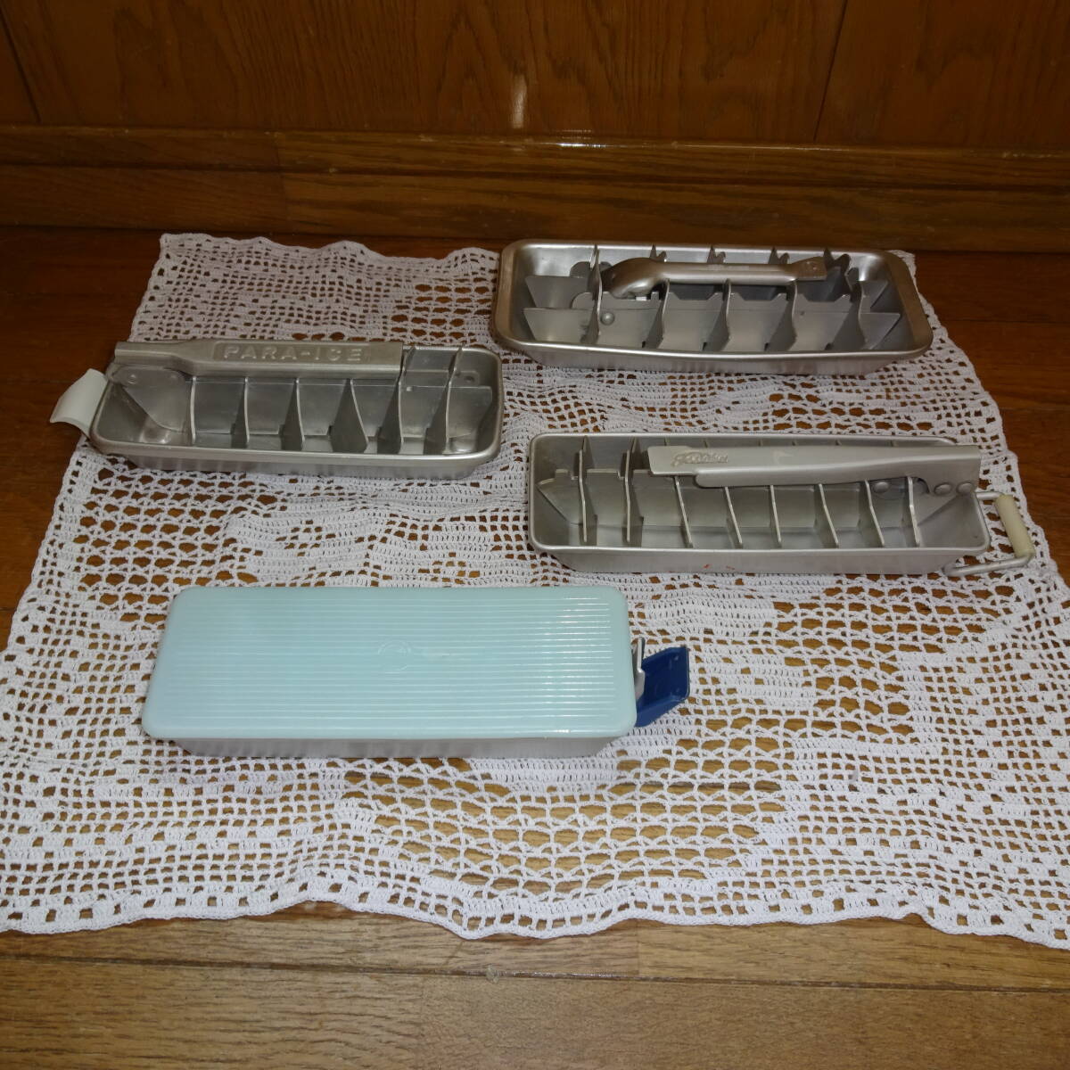 昭和レトロ冷蔵庫製氷器皿 アルミ製製氷器皿 当時物製氷器皿 4個まとめて ナショナル・東芝拍卖