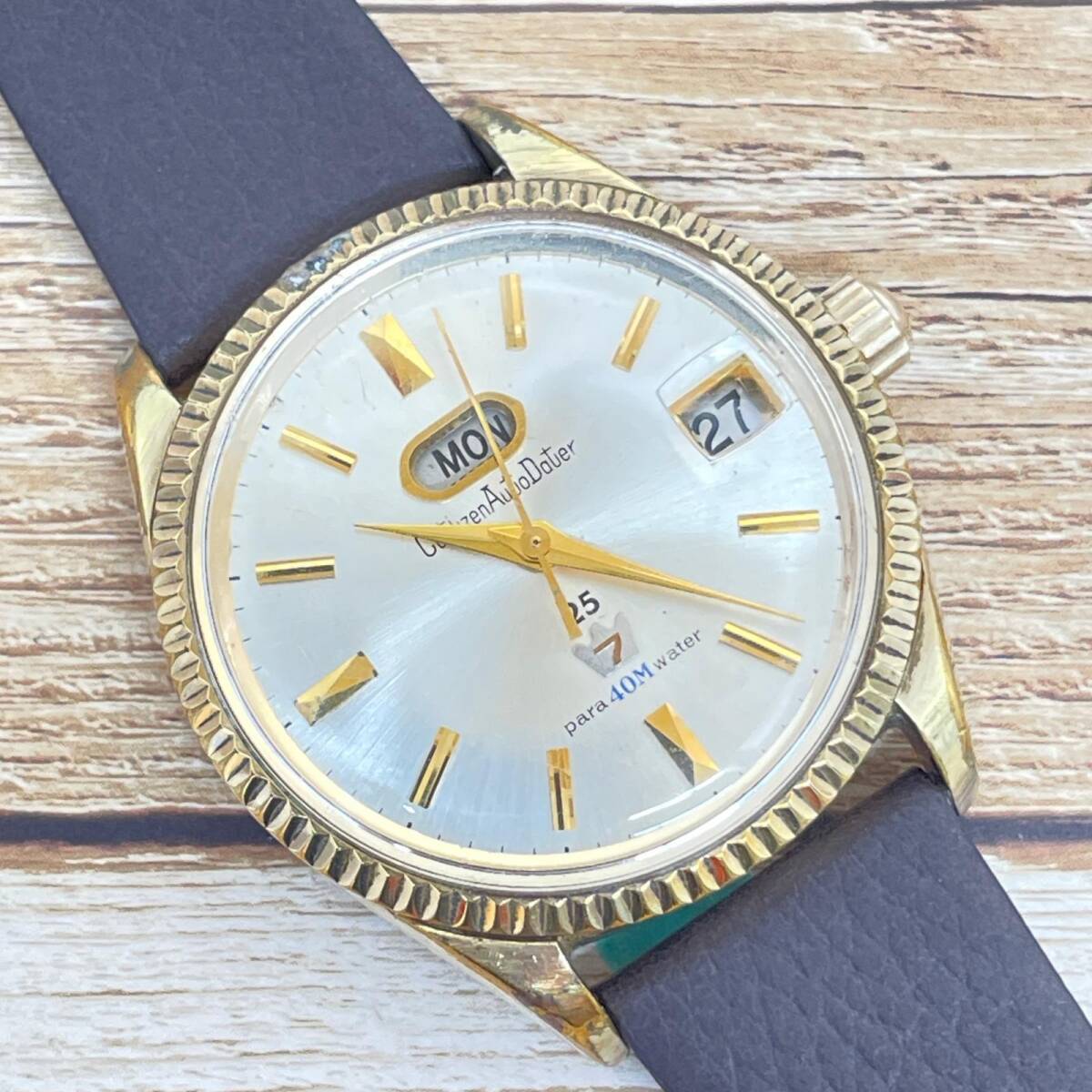 シチズン オートデーター 51302-Y 自動巻き メンズ 腕時計 アンティーク 稼働品 CITIZEN 中古 ◆2008拍卖