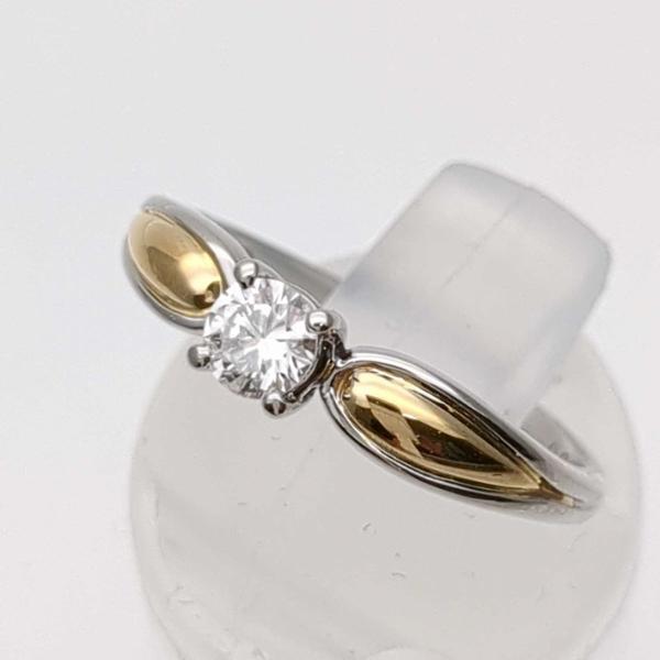 ディオール ダイヤモンドリング 指輪 12号 K18 Pt950 3.2g 0.28ct ゴールド プラチナ 磨き済 DIOR 中古 ◆2008拍卖