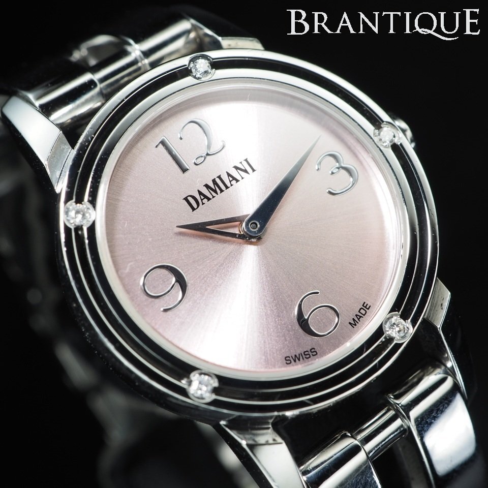 ◆即決あり◆ DAMIANI ダミアーニ D-SIDE DS006ACAJ 5PD QZ ピンク 2針 両開きブレス スイス製 USED品 稼働 レディース 腕時計 「27333」拍卖