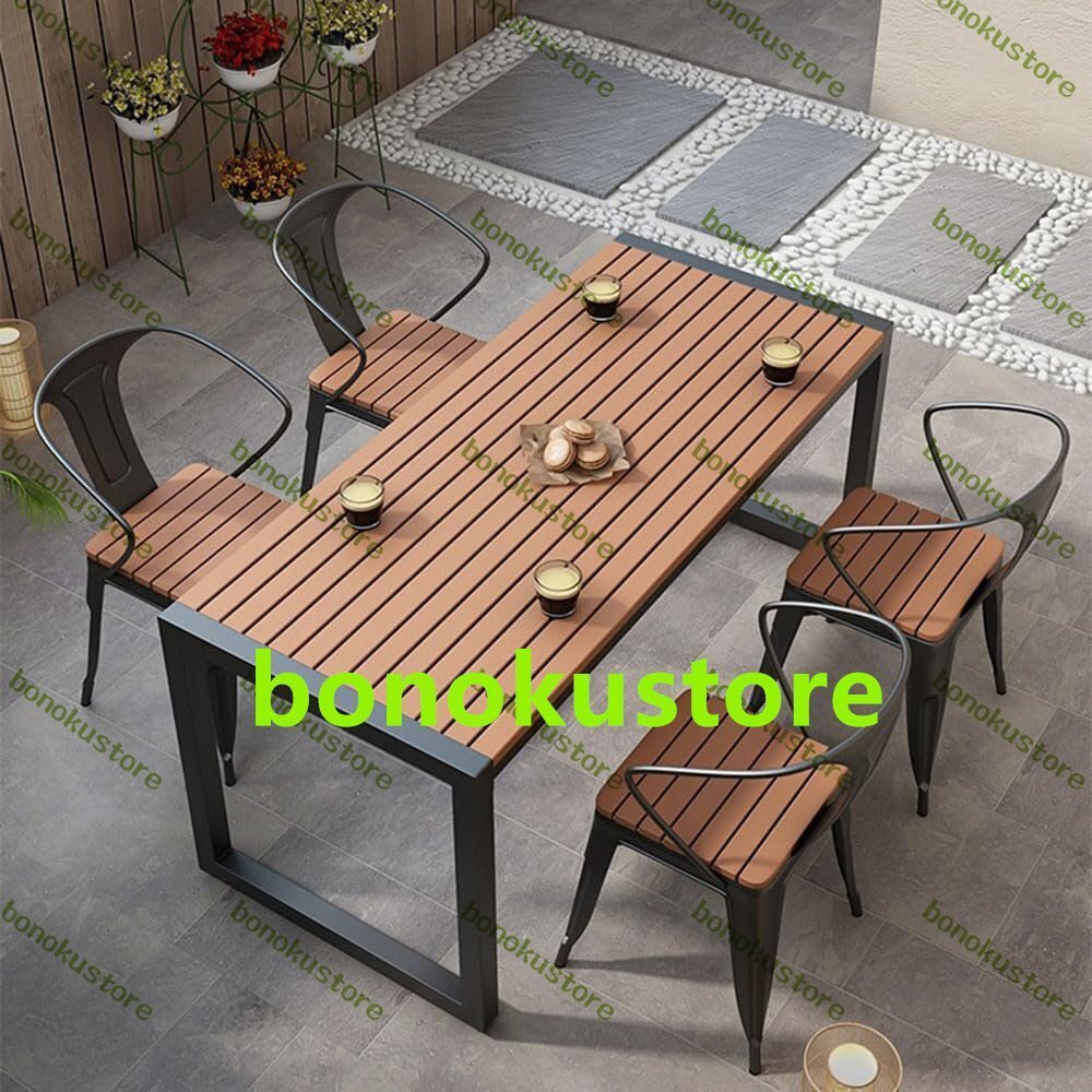 テラス用テーブルセット 庭用テーブルセット テーブルセット (テーブル1脚+椅子4脚)屋外 庭用テーブルセット テラス テーブルセット 黒拍卖