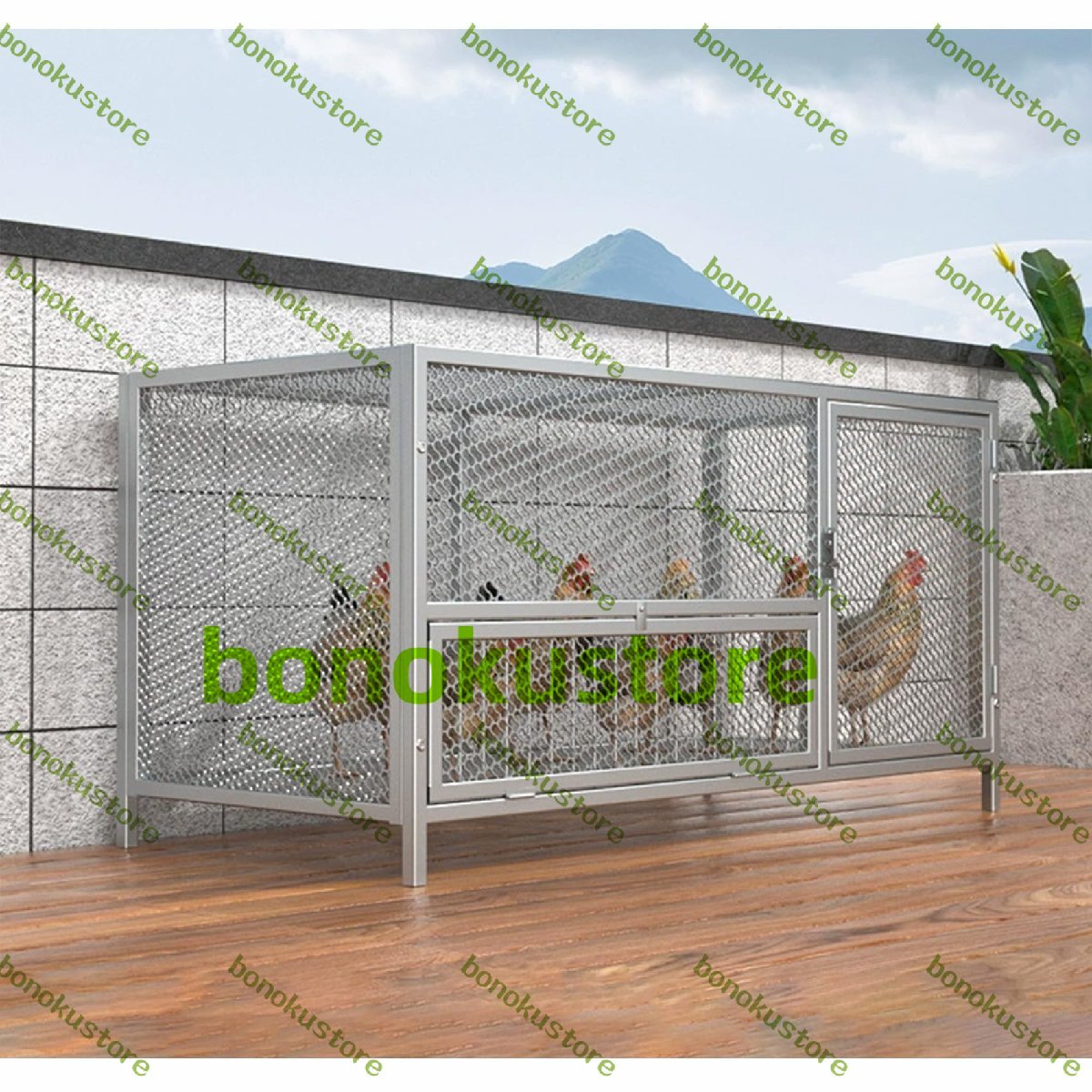 鶏 ケージ 室内 屋外 うずら 鶏小屋 大型角管高密度メッシュ 天窓付き マルチドア設計 大きい 鶏舎 鳩小屋 小動物 原色 130*58*60拍卖