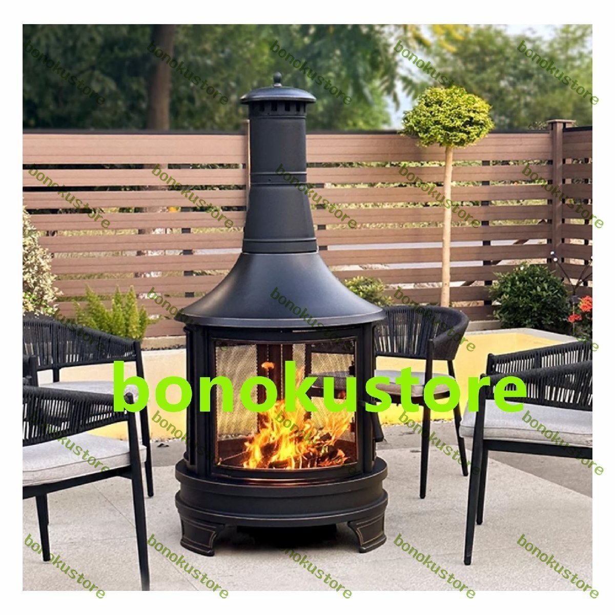 3-5日で発送 薪ストーブ 1台2役薪ストーブ クッキングストーブ 耐熱塗装 二次燃焼 キャンプ暖炉 ロケットストーブ 煙突付き 75*174CM拍卖