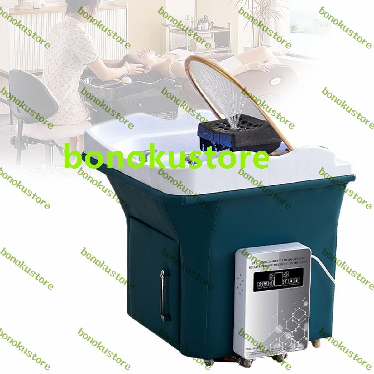 モバイルスパ洗面器機器 60L水貯蔵システム付き取り外し可能なヘッドスパシャンプー洗面器 商業用光療法多機能水循環シャンプー洗面器拍卖