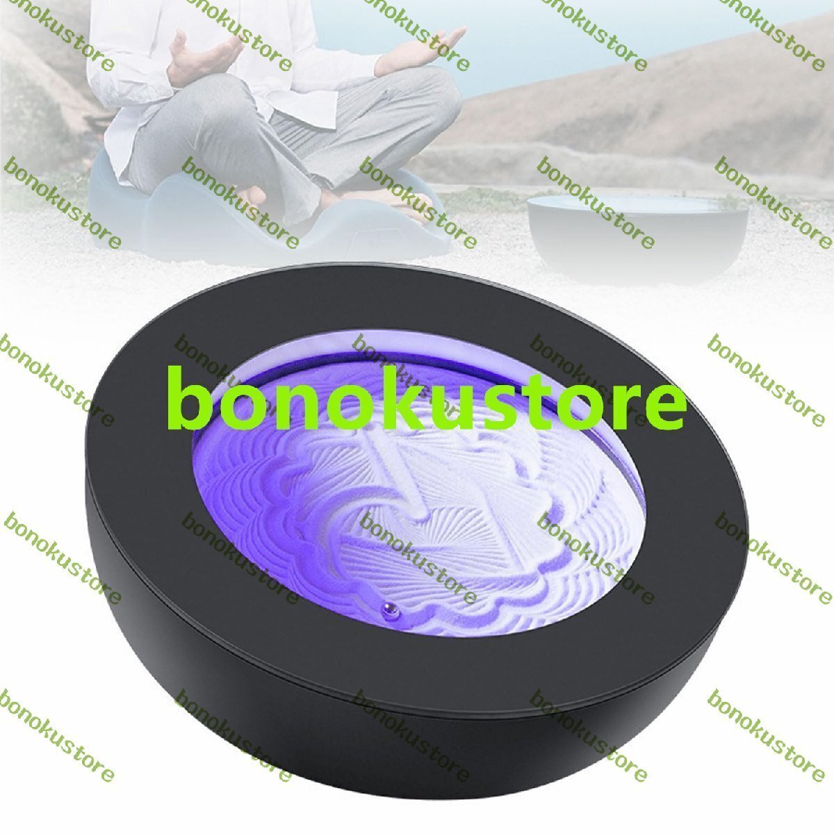瞑想砂絵トレイ 19パターンの禅瞑想砂テーブル 7色のLEDライト スマートアプリコントロール ドリフト磁気瞑想アクセサリー付き拍卖