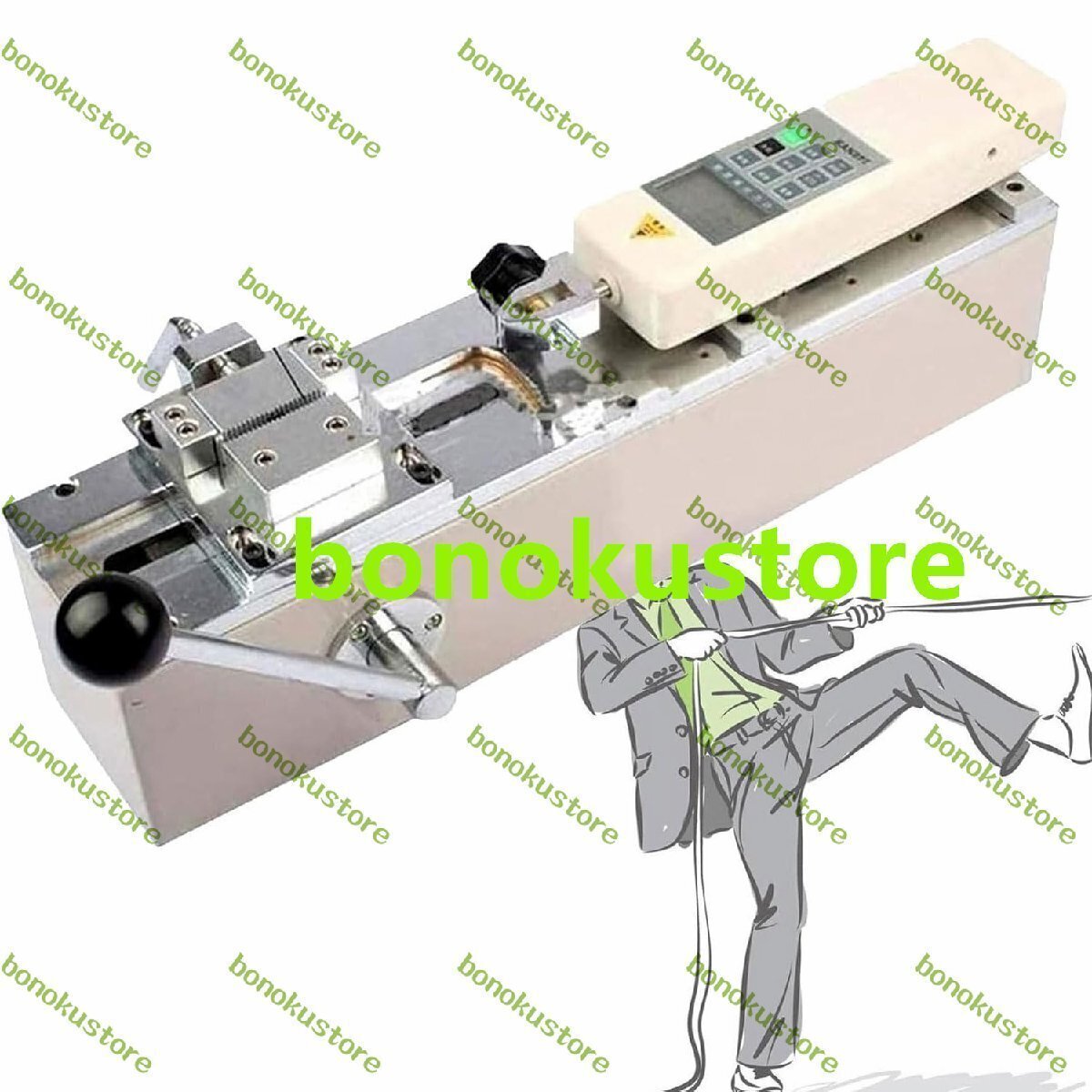プッシュプル力テスター 1000N デジタルディスプレイ手動水平テストベンチ調整可能なクランプ付き 有効ストローク 150mm 研究室拍卖