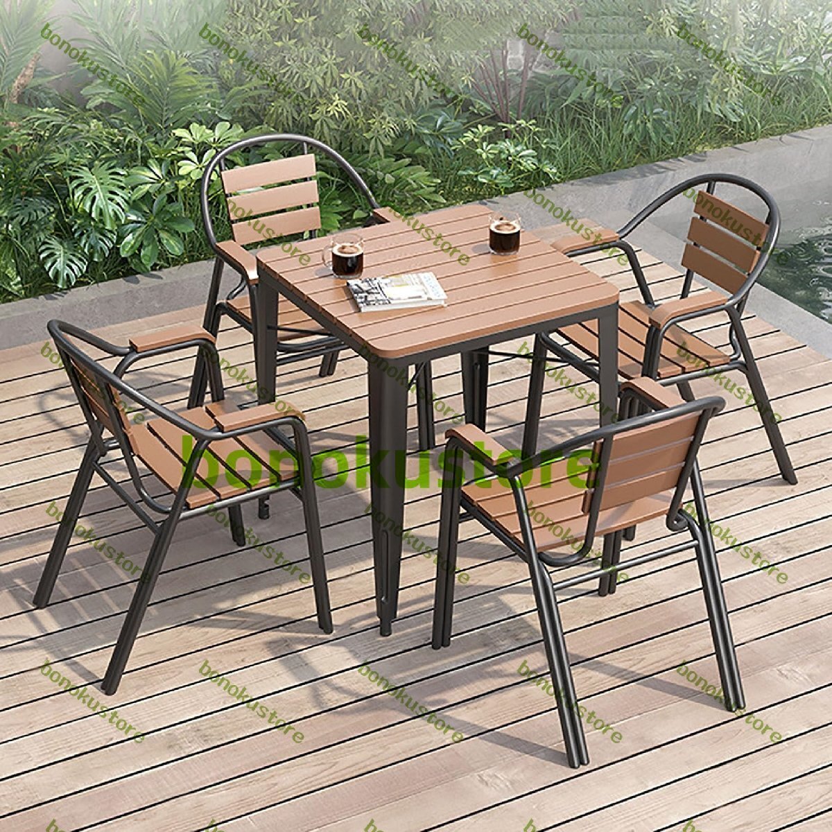 屋外ガーデンテーブルセット ガーデンテーブルセット ガーデンチェア ファニチャー ガーデンファニチャー 庭園テーブルセット 75X75X75CM拍卖