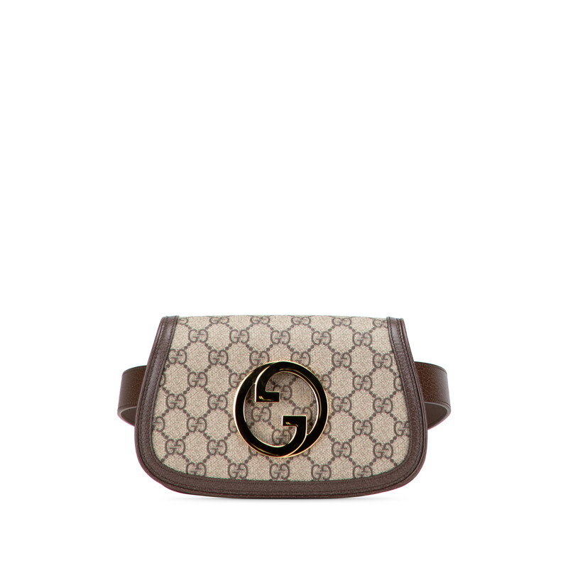 グッチ GGスプリーム ブロンディ ベルトバッグ ボディバッグ 703807 ベージュ ブラウン PVC レザー レディース GUCCI 【中古】拍卖