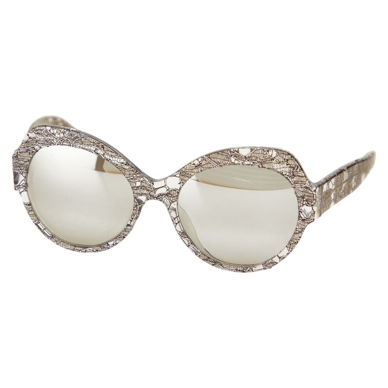 ドルチェアンドガッバーナ レースプリント サングラス DG4320 ブラック シルバー プラスチック レディース DOLCE&GABBANA 【中古】拍卖