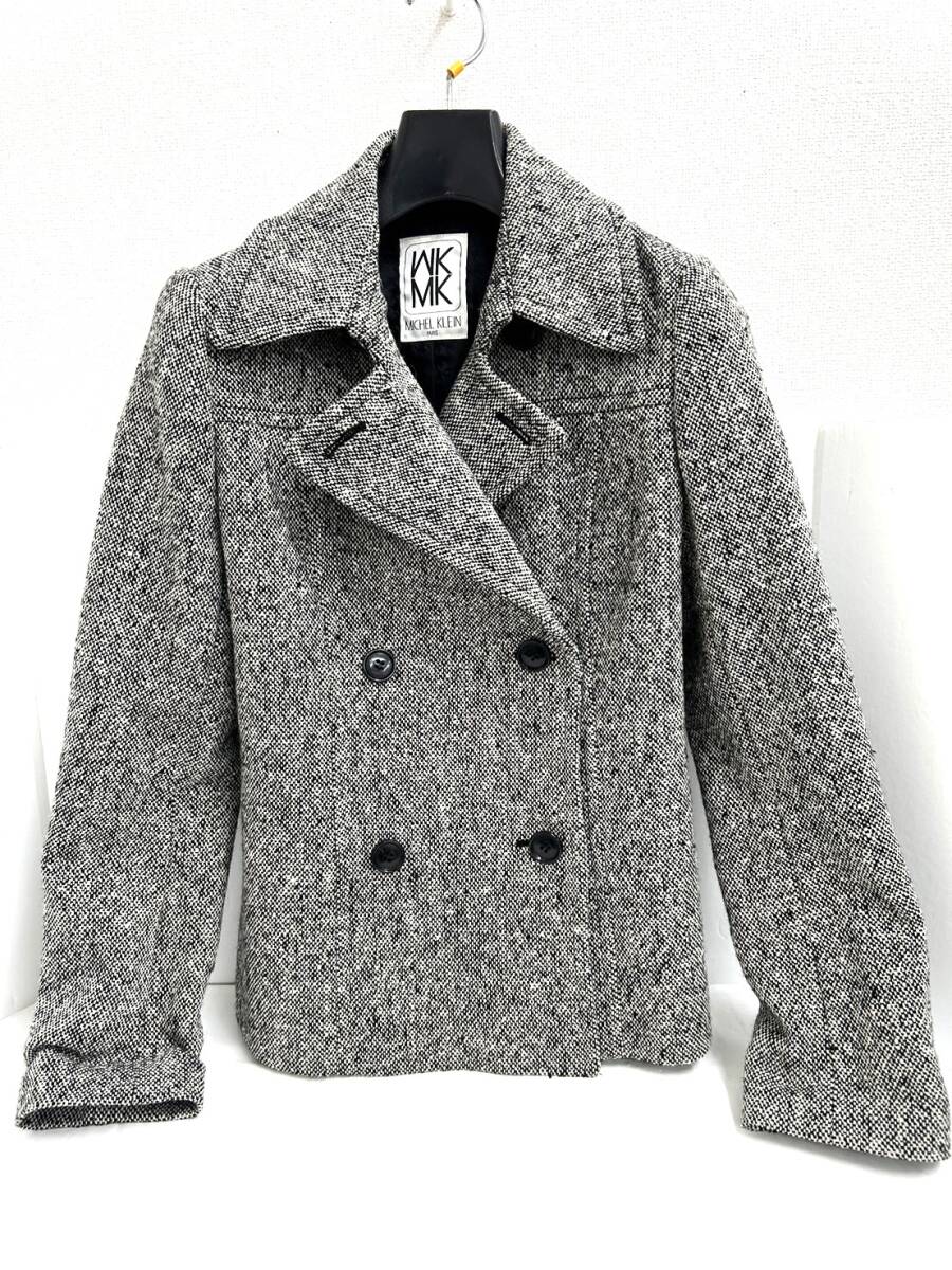 ♪MICHEL KLEIN ミッシェルクラン ハーフコート ダブル ジャケット 無地 美品 サイズ38 ほぼ未使用♪拍卖