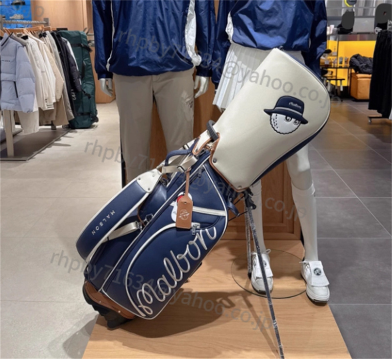 malbon golf マルボンゴルフ●Pu レザー スタンドバッグ キャディバッグ 9型,blue ● RH045拍卖